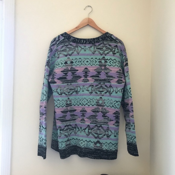 PACSUN - purple teal & black knitted cardigan - Picture 2 of 4